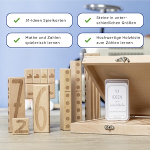 Original intuitibrix in der Holzkiste zum spielerischen Mathelernen für Kinder mit dem Kartenset 51 Ideen.