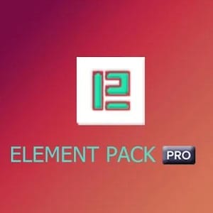 Könnte beinhalten: Ein weißes Quadrat mit einem türkisblauen und roten Logo, auf dem "12" steht. Der Text "ELEMENT PACK PRO" befindet sich unter dem Quadrat.