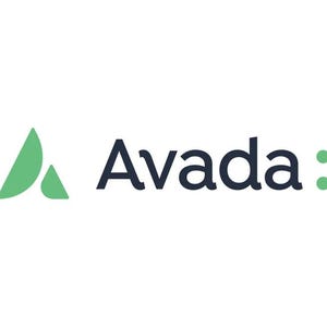 Könnte beinhalten: Das Avada-Logo zeigt eine grüne, abstrakte Form und das Wort "Avada" in dunkelblauer Schrift, gefolgt von einem grünen Doppelpunkt. Der Hintergrund ist weiß.