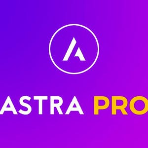 May include: A white letter A inside a white circle on a purple gradient background. The text "ASTRA PRO" is below the circle in white and yellow letters.