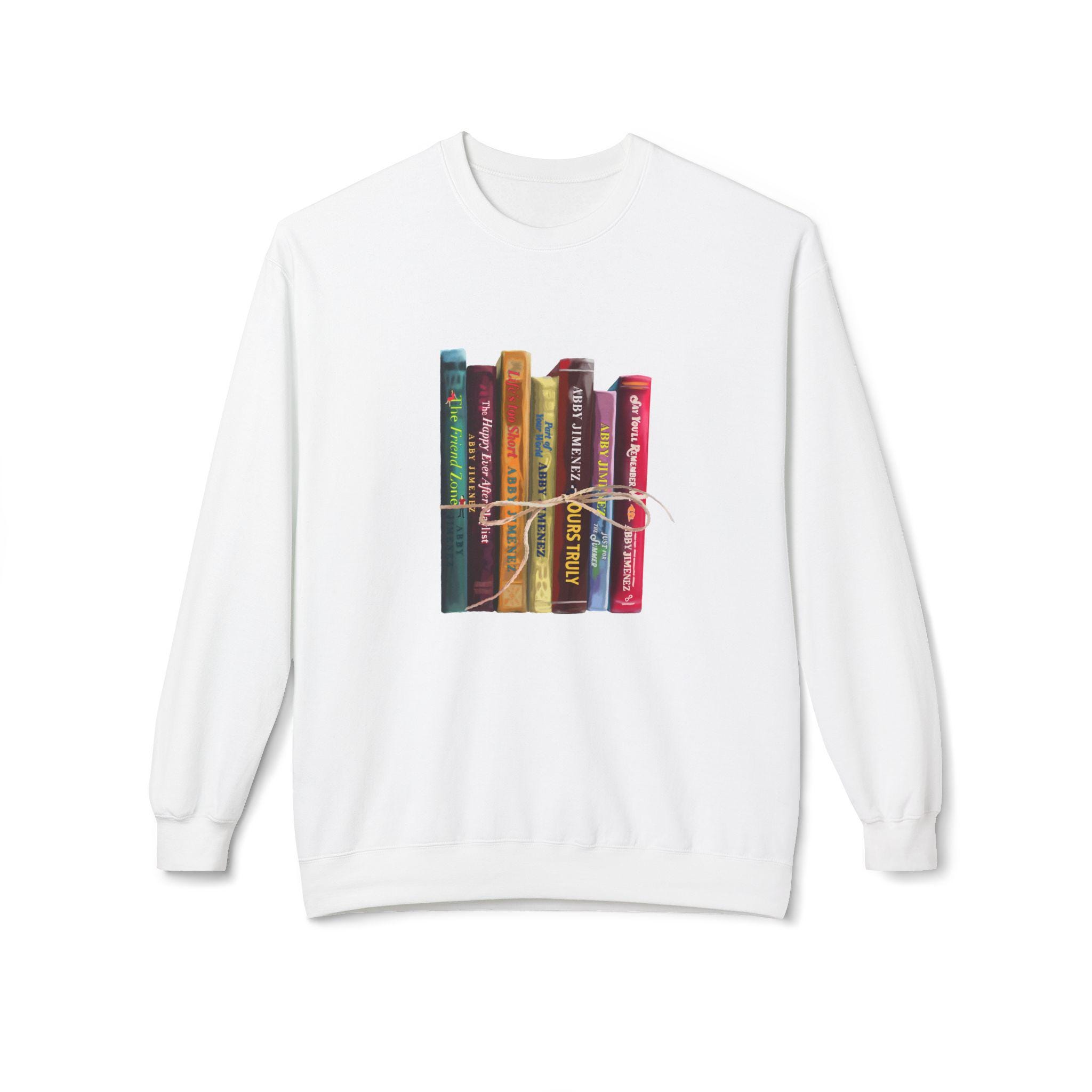 Romance Lover's Abby Jimenez Books In Order Unisex Sweatshirt, Crewneck Jumper, Soft Fleece Pullover, Bookworm Gift, Cozy Reading Apparel