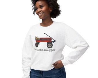 Backyard Swagger Unisex Lightweight Crewneck Sweatshirt, Miranda Lambert, Little Red Wagon