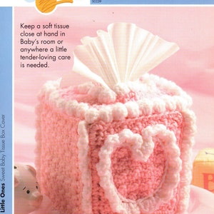Sweet Baby Tissue Box Cover - Annie's Scrap Crochet Club Pattern