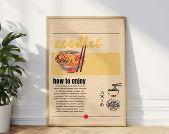Ramen Noodles Print, Japanese Kitchen Decor (Digital Download)
