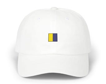 Nautical Kilo Signal Flag Hat: Embroidered K Sailing Cap