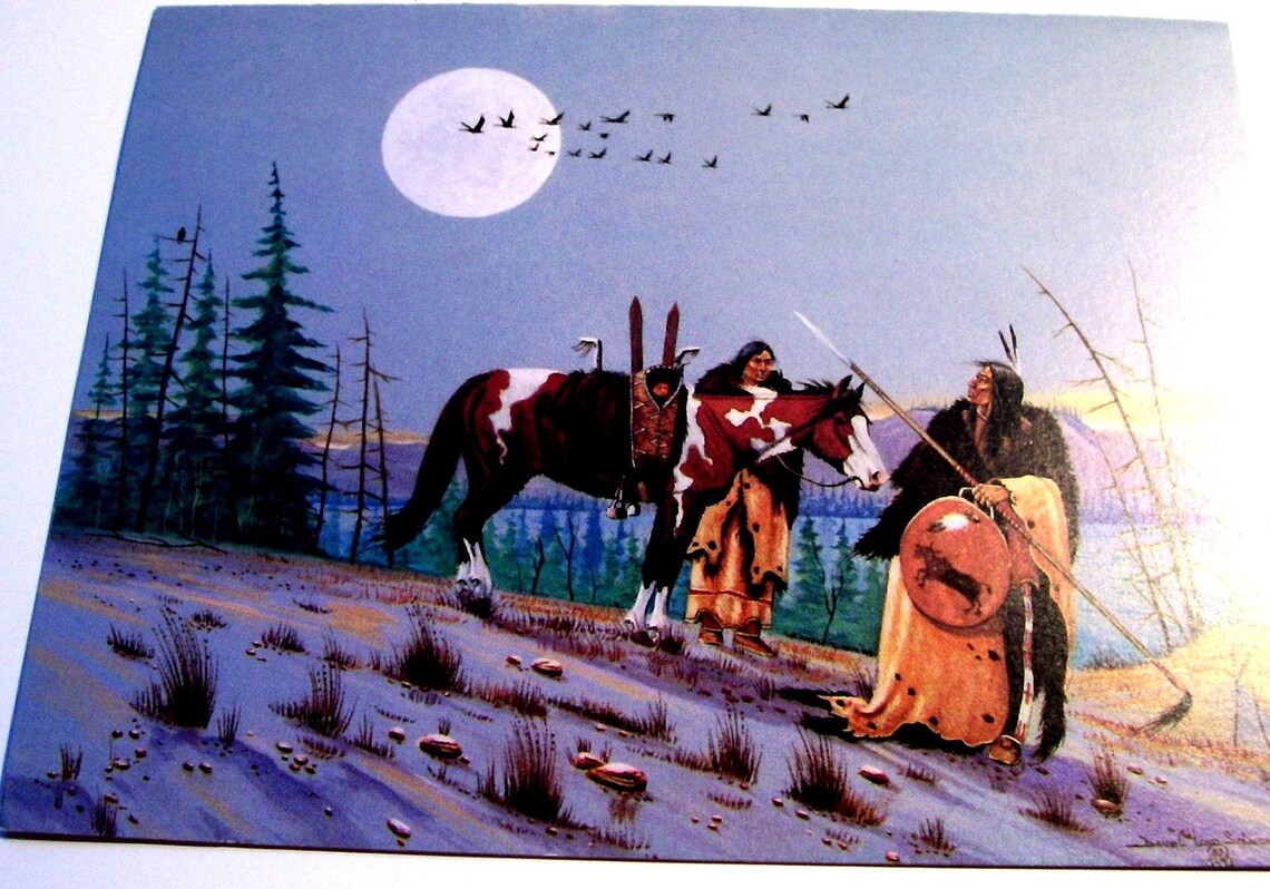 Vintage Native American Greeting Card Artist Daniel Long Etsy