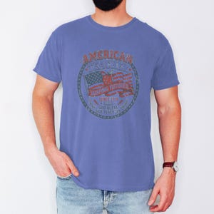 Vintage American Teacher Shirt, Patriotic USA Flag, Shaping Futures Since 1776 Tee Flo Blue