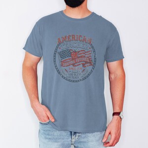 Vintage American Teacher Shirt, Patriotic USA Flag, Shaping Futures Since 1776 Tee Blue Jean