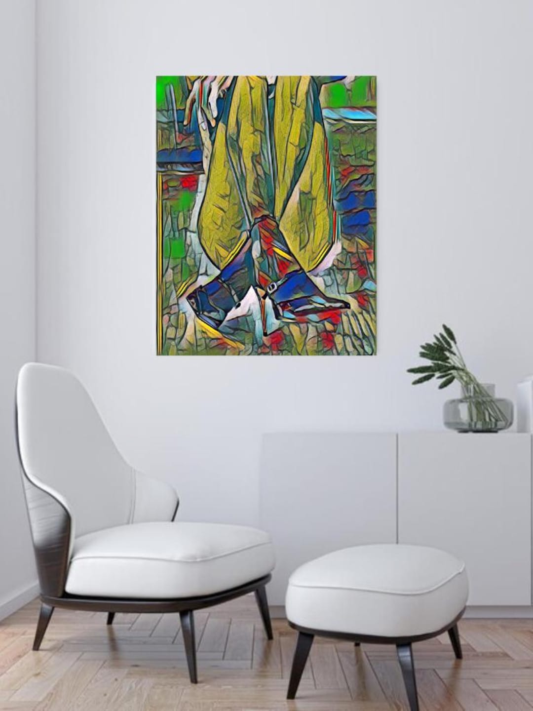 Colorful, Wall Art, Sexy Nude Woman, Legs Spread, Valentine's Gift