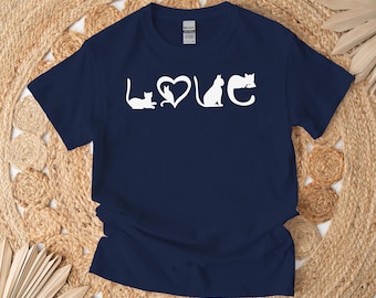 Love Cat Shirt, Cute Cat Lover Tshirt