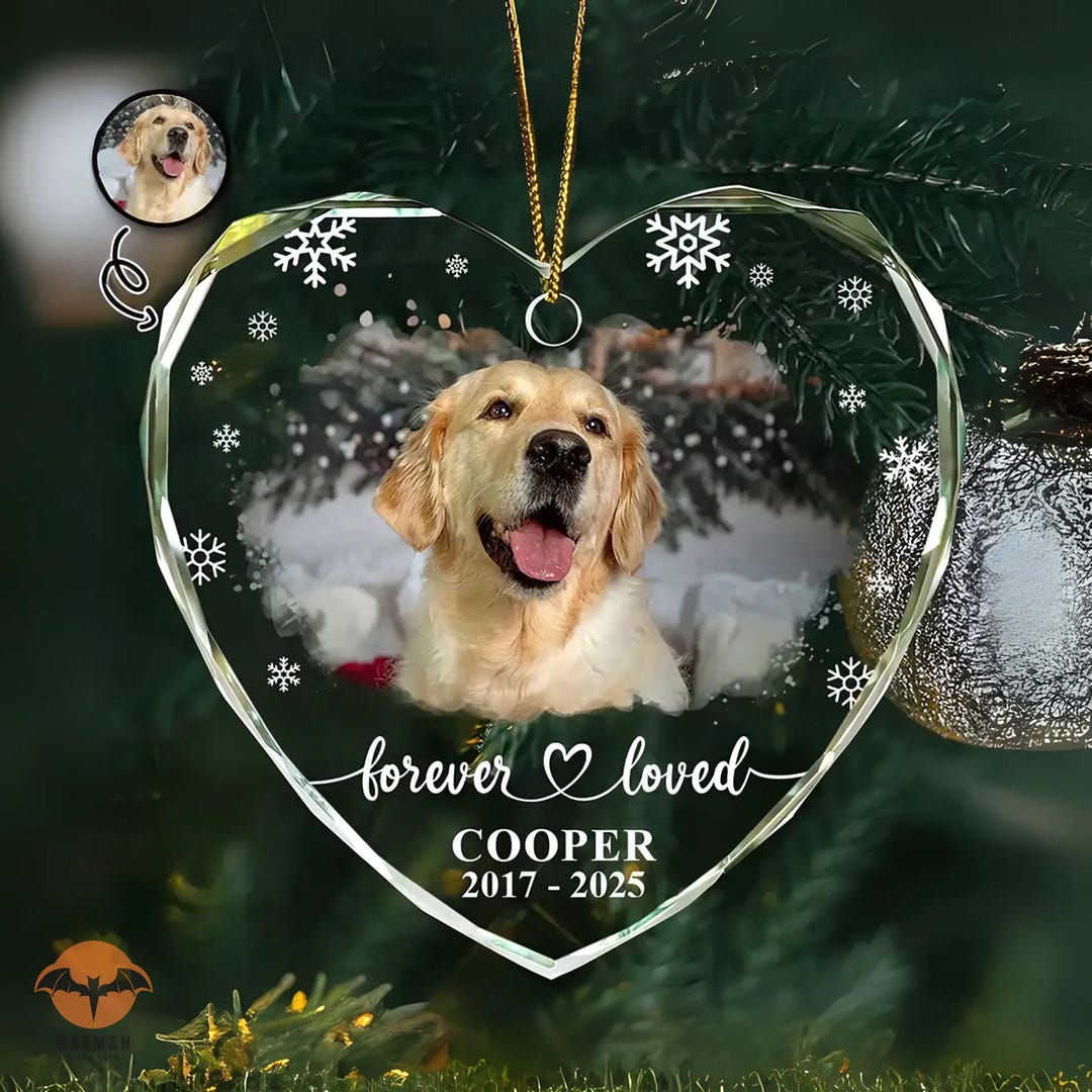 Custom Photo Forever Loved Memorial Pet Ornament, Personalized Pet ...