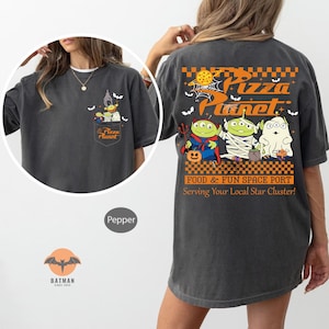 Pizza Planettt Toy Stry Ali enn Disnyy Halloween Png, Not So Scary Halloween Party Png, Disnyy land Halloween Family Trip Shirt Design