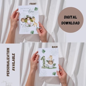 Personalisierte erste Geburtstagskarte Safari Geburtstagskarte Nichte erster Geburtstag Neffe ersten Geburtstag personalisierte Karte Digitaler Download