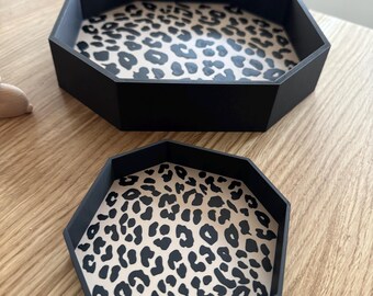 Decoratieve kom met luipaardprint, klein, aanpasbaar en individueel 3D-geprint.