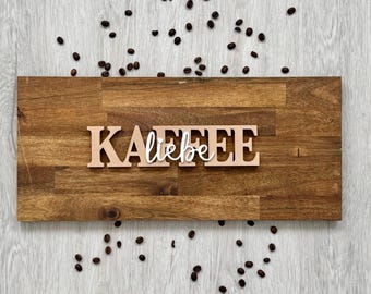 KLEINLAUT 3D-Schriftzug 'Kaffeeecke' – 25x4,6 Cm, 8 Mm Dick, In Pastell Braun, Made In Germany