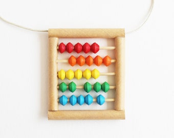 Mini Abacus Necklace • Back to School Jewelry • Maths Gift • Quirky Necklace • First day of School Gift • Funky Jewelry • Colorful Necklace