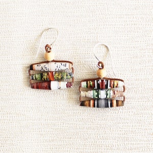 Garden Magazine Earrings • Eco Lover Gift • Boho Earrings • Earthy Earrings • Garden Lover Gift • Gift for Gardener • Earth Friendly Jewelry