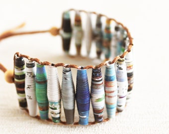 Travel Magazine Bracelet • Repurposed Bracelet • Summer Vacation  Gift • Fun Travel Gift • Nature Friendly Jewelry • Gift for Outdoor Lover