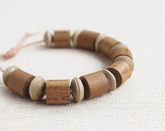 Metamorphosis Bracelet • Eco Gift For Her • Environmentally Friendly Jewelry • Recycled Rustic Brown Bracelet • Adjustable Boho Bracelet