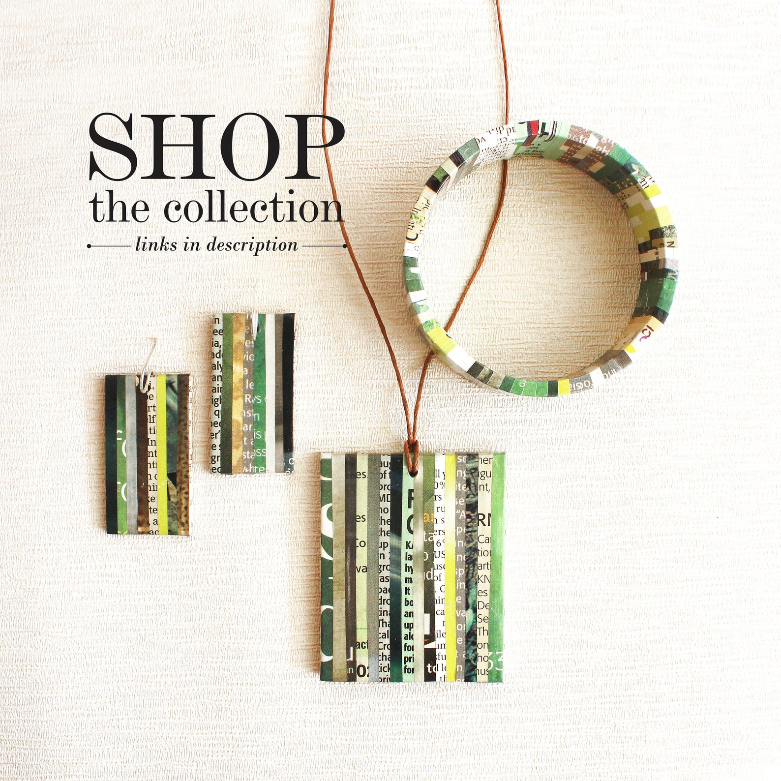 Tropic Newspaper Necklace Earth Friendly Jewelry Etsy