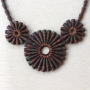 Rustic Treasure Necklace Brown Statement Necklace Unique Indian Jewelry First Wedding Anniversary Gift for Her Chunky Brown Necklace image 4