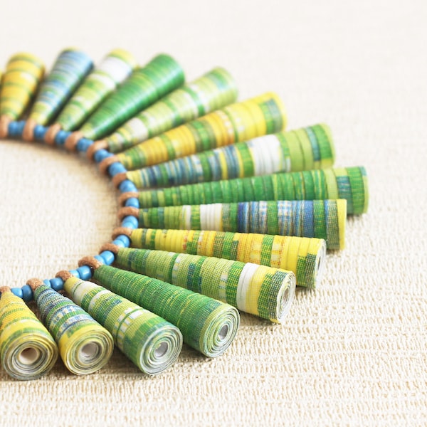 Fresh Lemonade Necklace • Green and Yellow Necklace • Playful Jewelry • Bright Summer Necklace • Cool Gift for Her • Bold Statement Jewelry