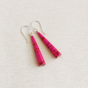 Beetroot Pink Earrings Unique Dangle Earrings Flashy Jewelry Special Gift for Girlfriend Pink Statement Earrings Bold Earrings image 2