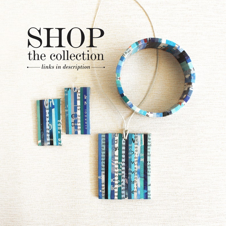 Melodic Newspaper Necklace Gift for Teacher Newspaper Jewelry