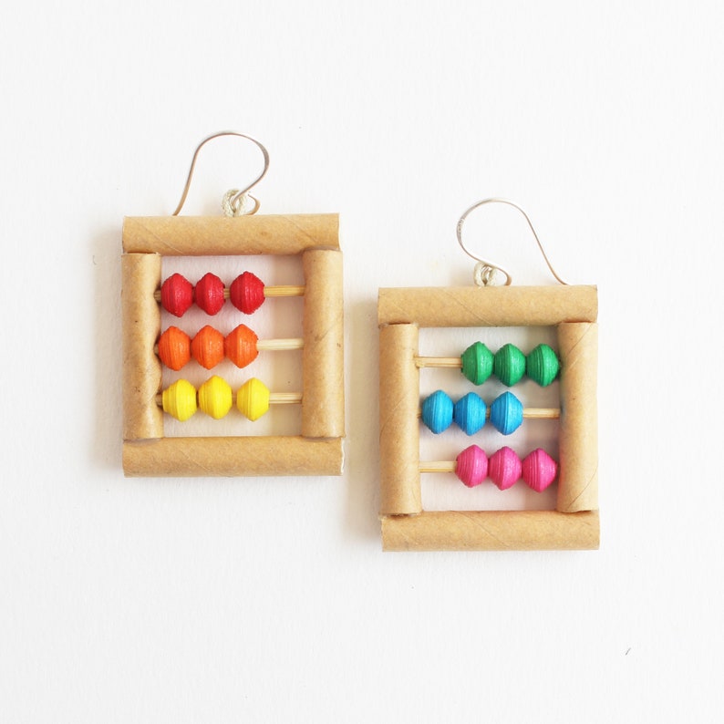 Mini Abacus Earrings Back to School Earrings Funky Earrings Creative Jewelry Quirky Earrings Gift for Maths Teacher Fun Jewelry image 1