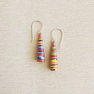 Candy Stripes Earrings Colorful Dangle Earrings Cute Gift for Girls Hippie Boho Earrings Bohemian Earrings Vibrant Jewelry image 3