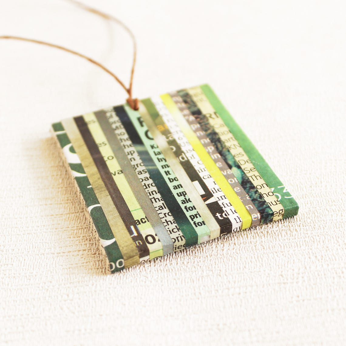 Tropic Newspaper Necklace Earth Friendly Jewelry Etsy