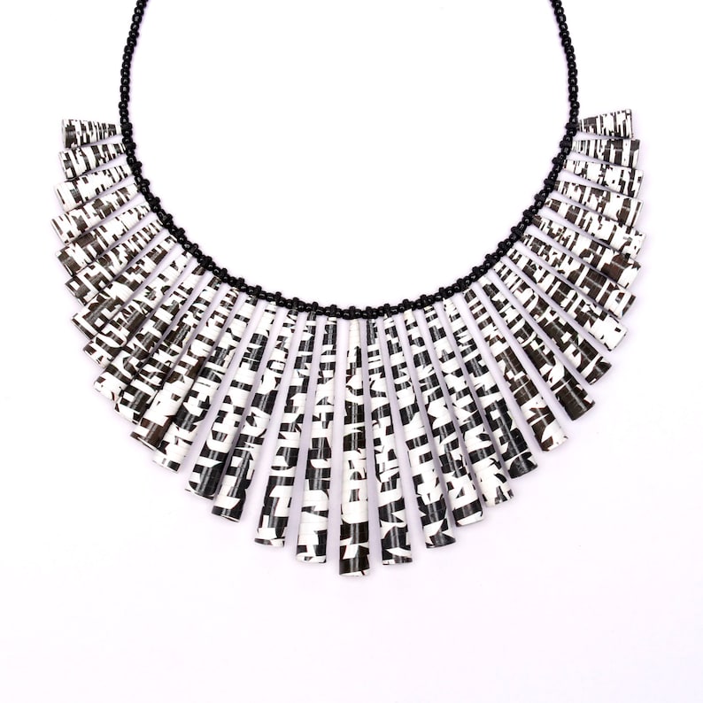 Crossword Puzzle Necklace Black and White Jewelry First Etsy Canada