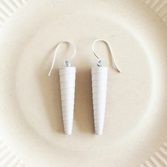 White Earrings White Drop Earrings White Dangle Earrings White