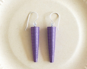 Amethyst Purple Earrings • Purple Statement Earrings • Purple Dangle Earrings • Spike Earrings • Purple Drop Earrings • Long Purple Earrings