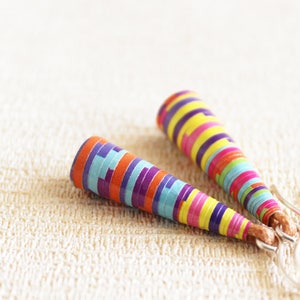 Candy Stripes Earrings Colorful Dangle Earrings Cute Gift for Girls Hippie Boho Earrings Bohemian Earrings Vibrant Jewelry image 1