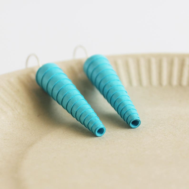 Turquoise Blue Earrings Fluorescent Blue Earrings Mint Blue Earrings Long Blue Earrings Turquoise Spike Earrings Dangle Earrings image 2