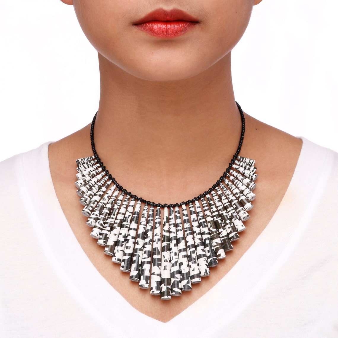 Crossword Puzzle Necklace Black and White Jewelry First Etsy Canada