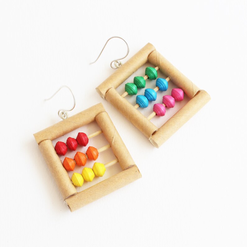 Mini Abacus Earrings Back to School Earrings Funky Earrings Creative Jewelry Quirky Earrings Gift for Maths Teacher Fun Jewelry image 3