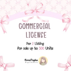 Commercial License up to 500 units for 2 listings of clipart set