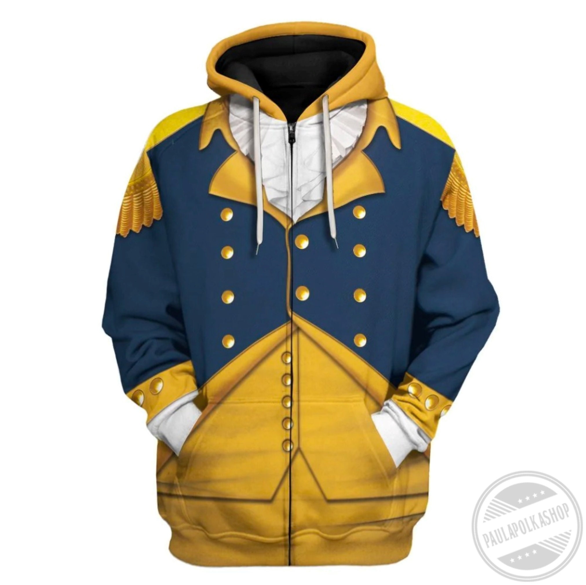 Discover George Washington 3D Zip Hoodie, Costume Halloween Cosplay Zip Hoodie