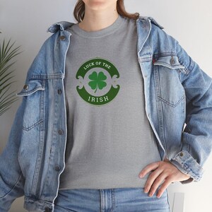 Camiseta unisex con la suerte de los irlandeses, camiseta del día de San Patricio, camiseta de algodón con orgullo irlandés, regalo festivo, camiseta para hombre y mujer