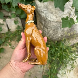 Copper Dog Garden Statues Greyhound Sculpture Hand Painted simulation Figurine Statue, Vintage Collectible Home Decor Accent Decorative 4065