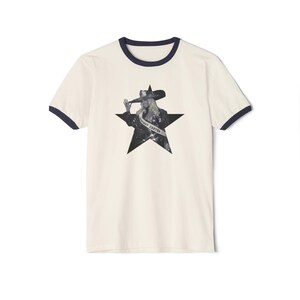 Koszulka Beyoncé Vintage Ringer, Unisex bawełniana koszulka, fajny prezent Hipster Tshirt, fanka ikony muzyki retro, top z gadżetami Cowboy Carter, stylowy