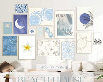 Coastal Gallery Wall Art: Beach House Decor Prints (Digital Download)