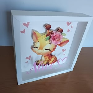 Cuadros en 3D, caja de sombras decoradas, Shadow Box, cuadro de nacimiento, regalo primera comunión, bautizo, nacimiento, día de las madres