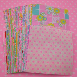 12cm / 12cm ( 4.72'/4.72')  ,100 pieces, Fabric remnants bundle- 100% cotton fabric,Patchwork Quilt,bright color, small size,fabric scraps