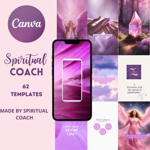 Spiritual Coach Canva Templates | Instagram Post and Story Bundle | Energy Healer, Holistic Coach, Wellness Business Branding