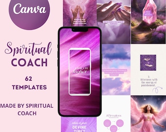 Spiritual Coach Canva Templates: Instagram Post & Story Bundle