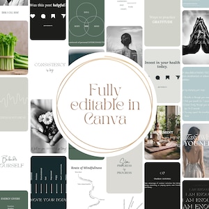 Modèles Instagram de coach holistique et spirituel | Pack de médias sociaux Canva pour le bien-être