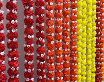 Levendige kunstbloemenslinger | Indiaas bruiloftsdecor (1,55 m)